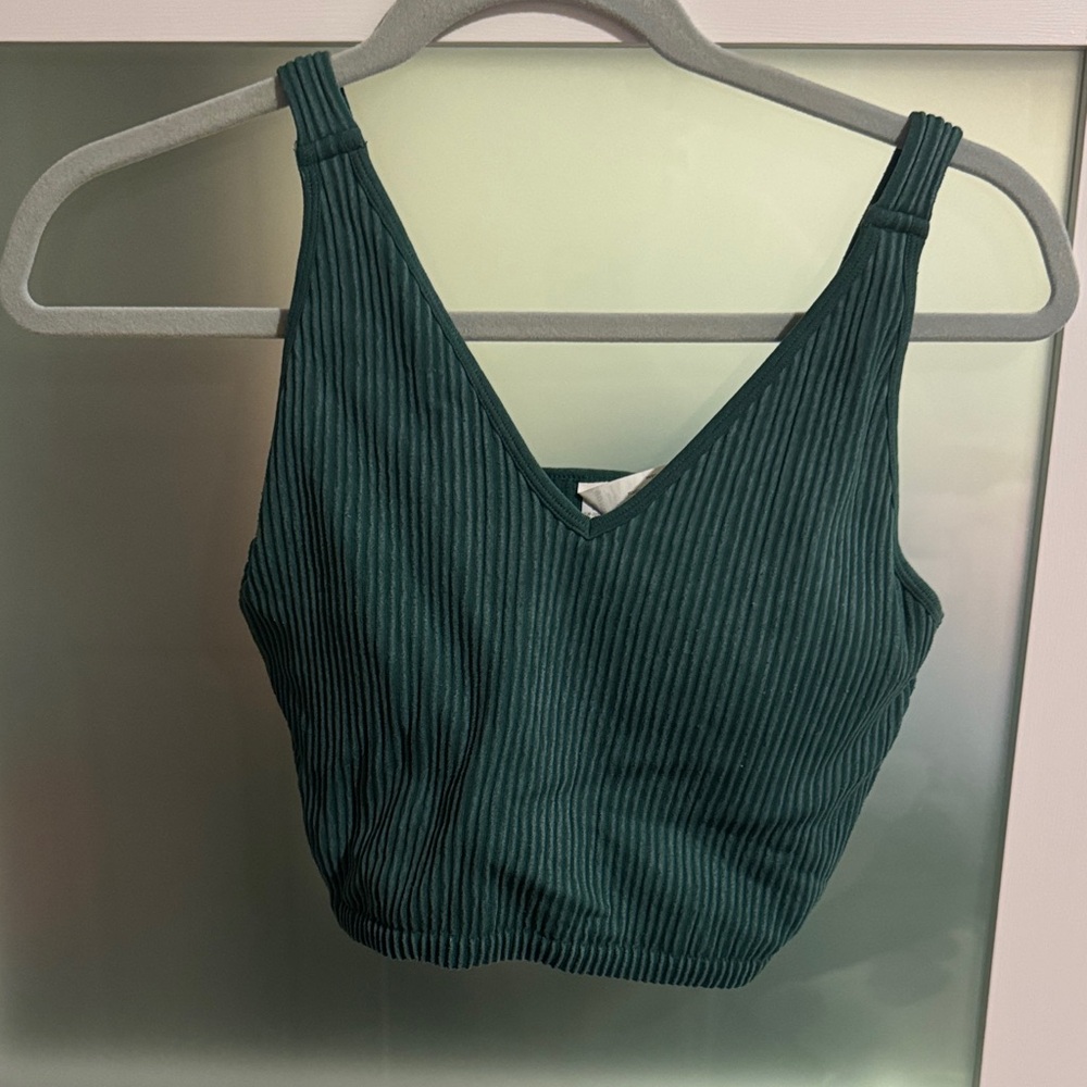 Reflex Ribbed Teal Crop Top